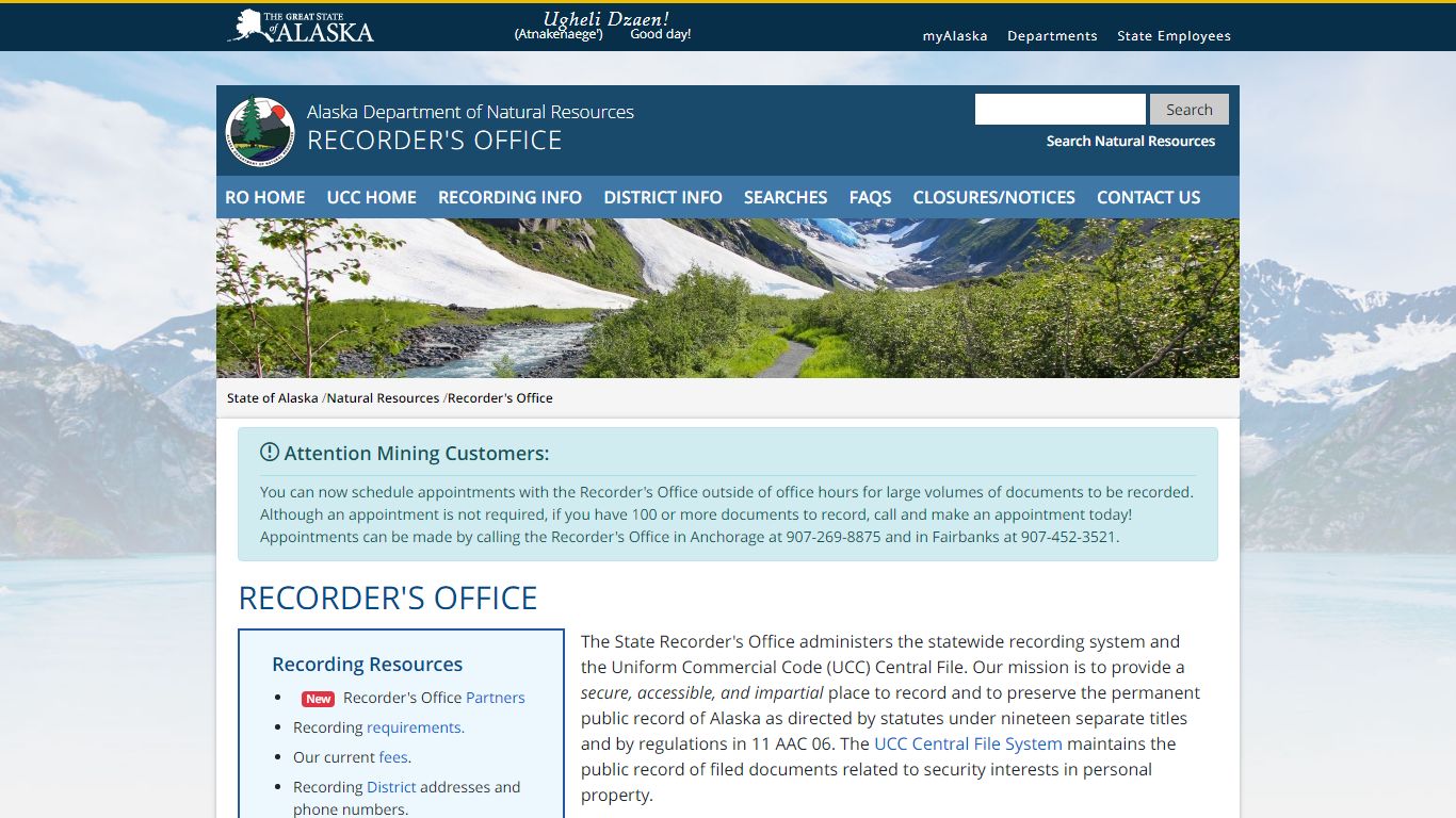 DNR Recorder's Office - Alaska